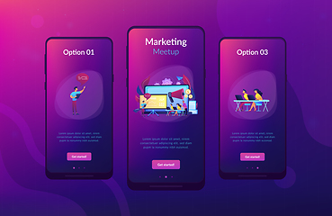 Image showing Marketing meetup app interface template.