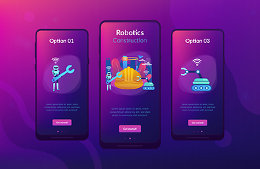 Image showing Robotics construction app interface template.