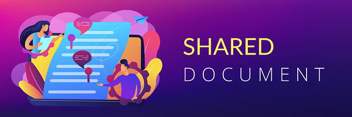 Image showing Shared document concept banner header.