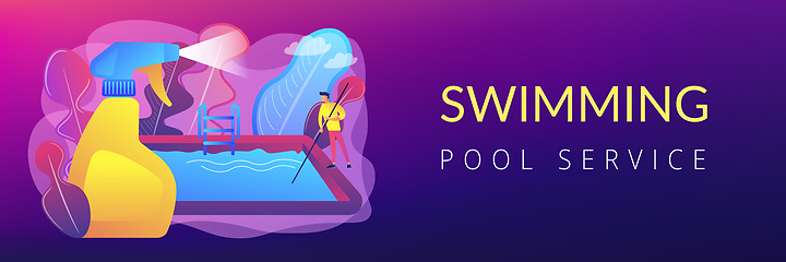 Image showing Pool and outdoor cleaning concept banner header.