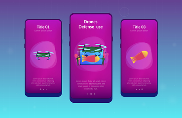 Image showing Military drone app interface template.
