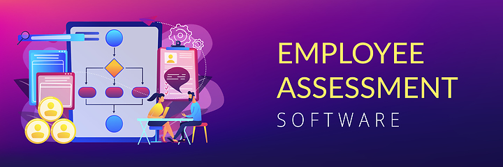 Image showing Employee assessment software concept banner header.