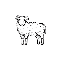 Image showing Goat hand drawn sketch icon.