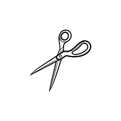 Image showing Scissors hand drawn sketch icon.