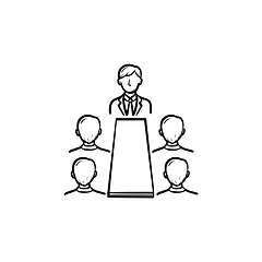 Image showing Meeting hand drawn sketch icon.