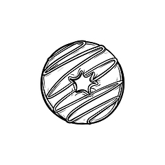 Image showing Doughnut hand drawn sketch icon.