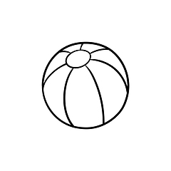 Image showing A toy beach ball hand drawn outline doodle icon.