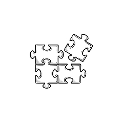 Image showing Puzzle hand drawn sketch icon.