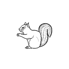 Image showing Squirrel hand drawn sketch icon.