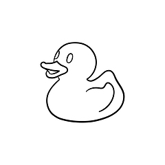 Image showing Bath duck hand drawn outline doodle icon.