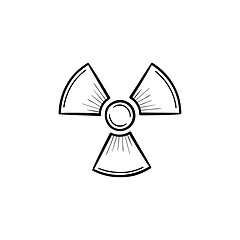 Image showing Radioactive sign hand drawn sketch icon.