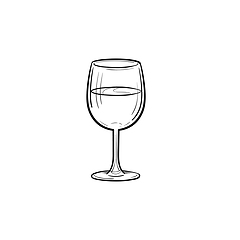 Image showing Wine glass hand drawn sketch icon.