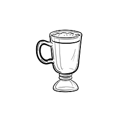 Image showing Coffee latte hand drawn sketch icon.