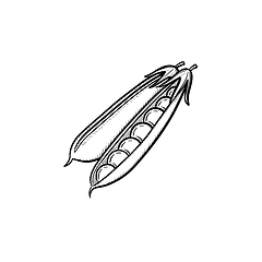 Image showing Peapod hand drawn sketch icon.