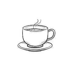 Image showing Coffee cup hand drawn sketch icon.