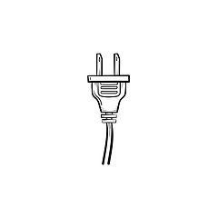 Image showing Electric plug hand drawn sketch icon.