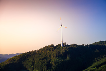 Image showing landscape with wind energy in the black forest area Germany