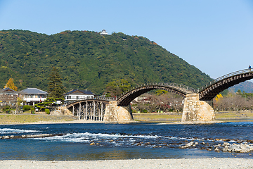 Image showing Arched pedestrian Kintai Bridge 