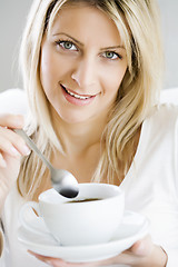 Image showing enjoying coffee