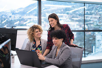 Image showing female software developers using laptop computer