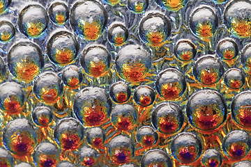 Image showing abstract water rainbow drops on the glass