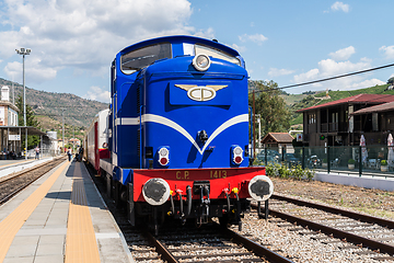 Image showing Historic train on Tua\'s Train Station