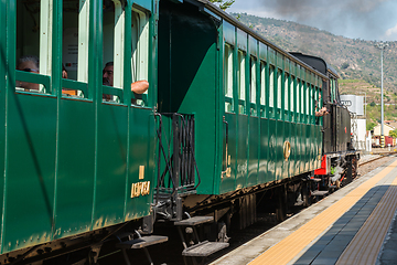 Image showing Historic train on Tua\'s Train Station