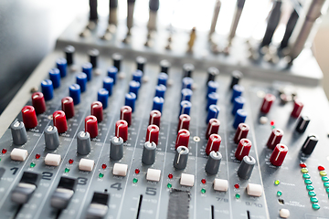 Image showing Equalizer volume on Audio mixer
