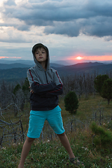 Image showing Boy at the evening in Altai