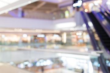 Image showing Shopping plaza blur background with bokeh