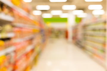 Image showing Supermarket blur background with bokeh