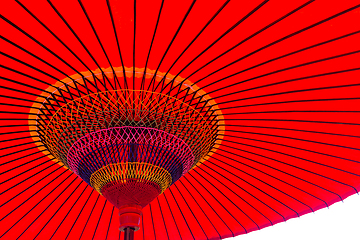 Image showing Traditional Japanese red umbrella 