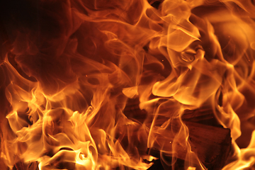 Image showing Detail of flames in an outdoor fire in Denmark