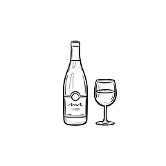 Image showing Wine bottle hand drawn sketch icon.
