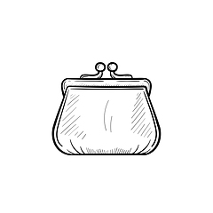 Image showing Purse hand drawn sketch icon.