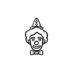 Image showing The face of clown hand drawn sketch icon.