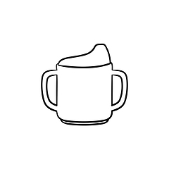 Image showing Nutrition bottle hand drawn outline doodle icon.