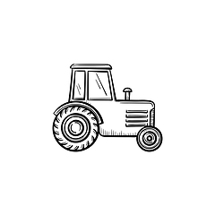 Image showing Tractor hand drawn sketch icon.