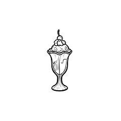 Image showing Ice-cream hand drawn sketch icon.