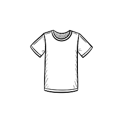 Image showing Male t-shirt hand drawn sketch icon.