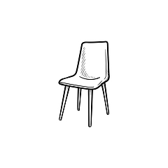 Image showing Barstool hand drawn sketch icon.