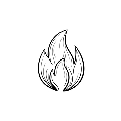 Image showing Fire flame hand drawn sketch icon.