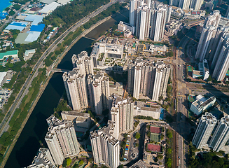 Image showing Top view of city in Hong Kong