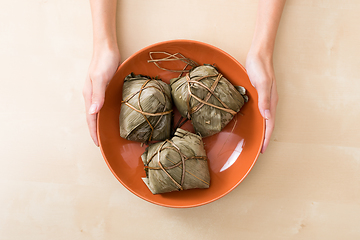 Image showing Top view of rice dumpling