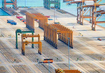 Image showing Empty commercial Singapore cargo port