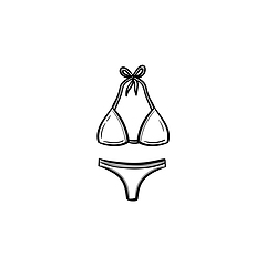 Image showing Swimsuit hand drawn sketch icon.