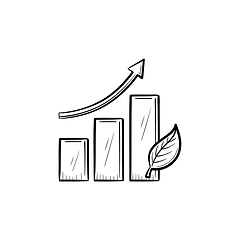 Image showing Growth arrow hand drawn sketch icon.