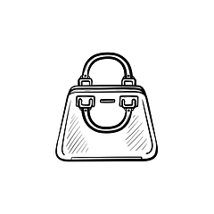 Image showing Female handbag hand drawn sketch icon.