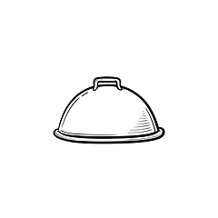 Image showing Cloche with platter for serve hand drawn icon.