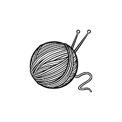 Image showing Thread with spokes hand drawn sketch icon.